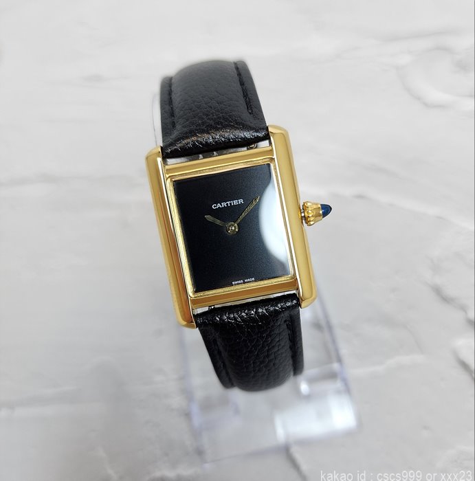 까르띠에 탱크 루이 블랙다이얼 옐로우골드 시계 레플리카 미러급 SA급 S급 고퀄리티 워치 [여성] 3