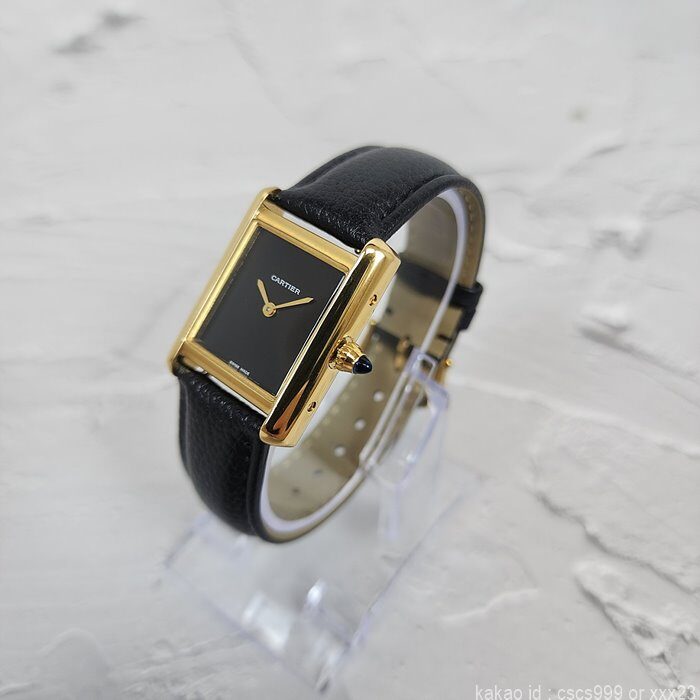 까르띠에 탱크 루이 블랙다이얼 옐로우골드 시계 레플리카 미러급 SA급 S급 고퀄리티 워치 [여성] 5