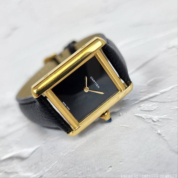 까르띠에 탱크 루이 블랙다이얼 옐로우골드 시계 레플리카 미러급 SA급 S급 고퀄리티 워치 [여성] 9
