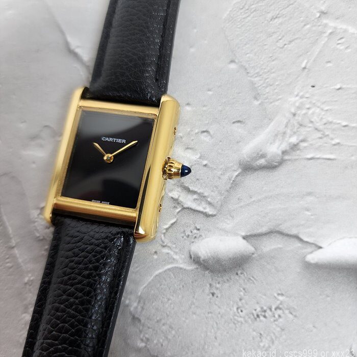 까르띠에 탱크 루이 블랙다이얼 옐로우골드 시계 레플리카 미러급 SA급 S급 고퀄리티 워치 [여성] 17