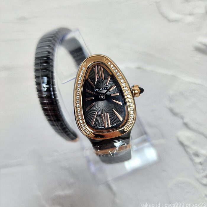 불가리 세르펜티 투보가스 워치 로즈골드 블랙다이얼 다이아 블랙줄 시계 레플리카 미러급 SA급 S급 고퀄리티 워치 [여성] 3