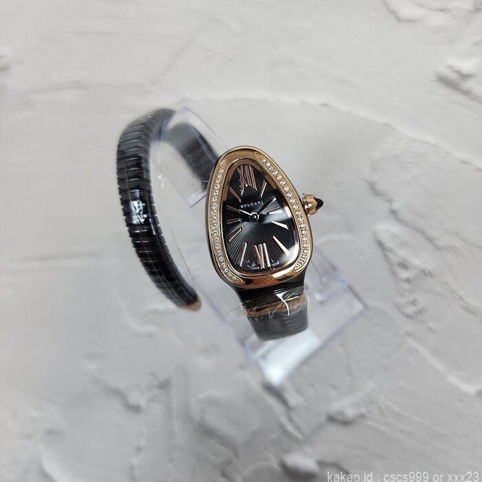 불가리 세르펜티 투보가스 워치 로즈골드 블랙다이얼 다이아 블랙줄 시계 레플리카 미러급 SA급 S급 고퀄리티 워치 [여성] 13