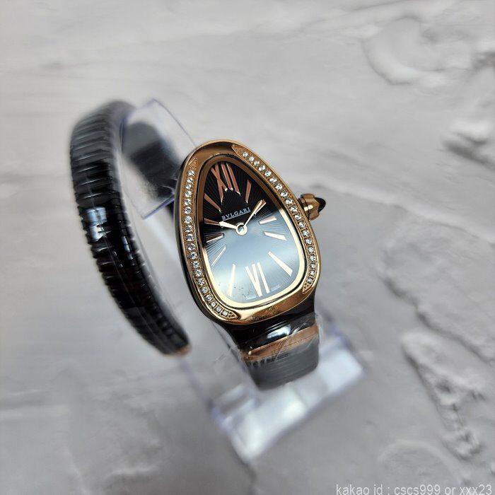 불가리 세르펜티 투보가스 워치 로즈골드 블랙다이얼 다이아 블랙줄 시계 레플리카 미러급 SA급 S급 고퀄리티 워치 [여성] 14