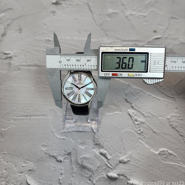 오메가 드빌 트레저 화이트다이얼 블랙스트랩 다이아 시계 레플리카 미러급 SA급 S급 고퀄리티 워치 [여성] 21