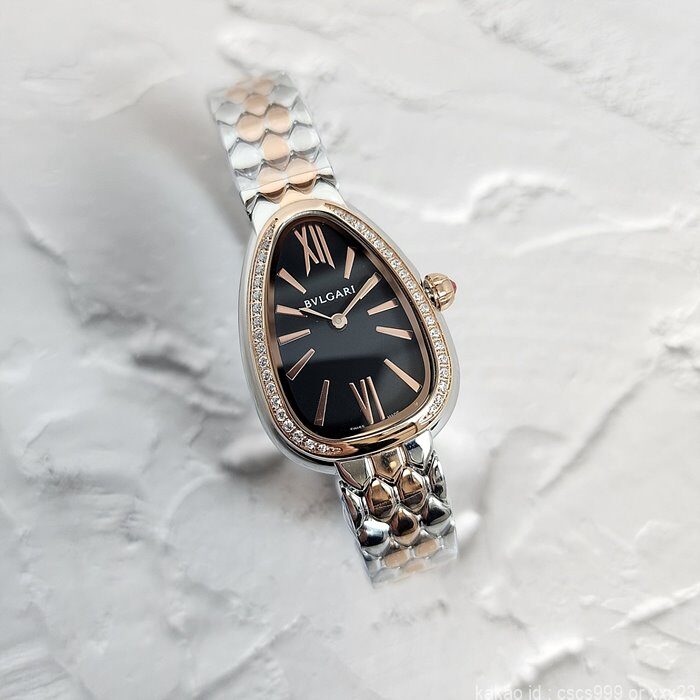 불가리 세르펜티 세두토리 워치 블랙다이얼 콤비 다이아 시계 레플리카 미러급 SA급 S급 고퀄리티 워치 [여성] 12