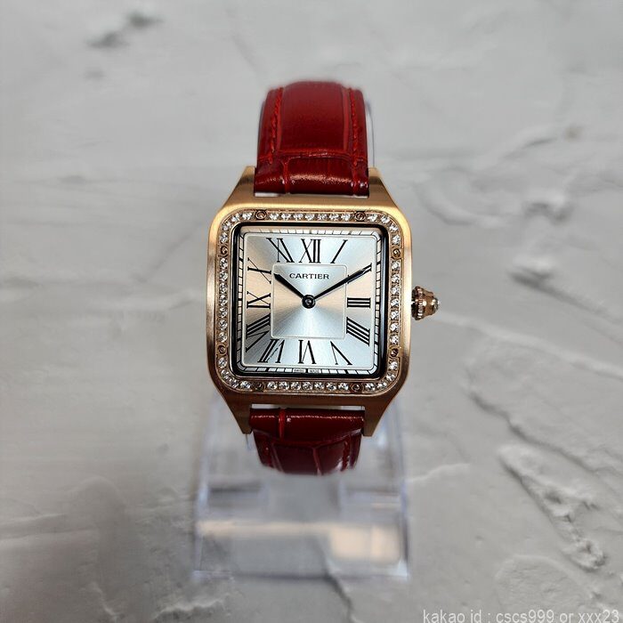 까르띠에 산토스 뒤몽 로즈골드 다이아 시계 레플리카 미러급 SA급 S급 고퀄리티 워치 [여성] 4