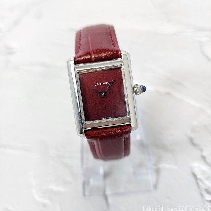까르띠에 탱크 루이 버건디 시계 레플리카 미러급 SA급 S급 고퀄리티 워치 [여성] 3