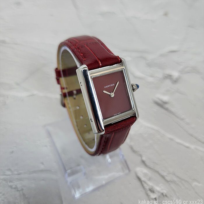 까르띠에 탱크 루이 버건디 시계 레플리카 미러급 SA급 S급 고퀄리티 워치 [여성] 5