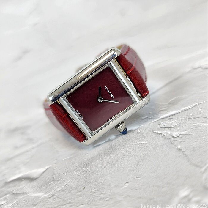 까르띠에 탱크 루이 버건디 시계 레플리카 미러급 SA급 S급 고퀄리티 워치 [여성] 8