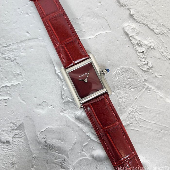 까르띠에 탱크 루이 버건디 시계 레플리카 미러급 SA급 S급 고퀄리티 워치 [여성] 10