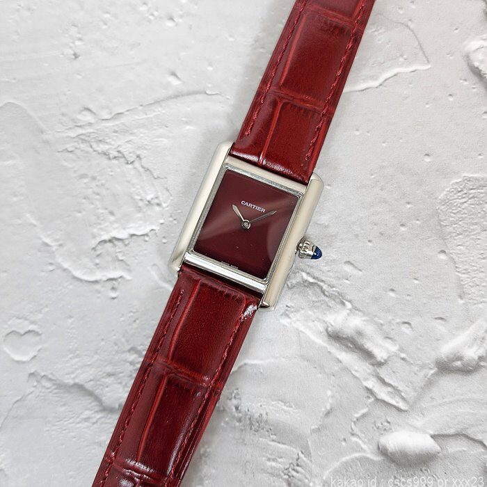 까르띠에 탱크 루이 버건디 시계 레플리카 미러급 SA급 S급 고퀄리티 워치 [여성] 12