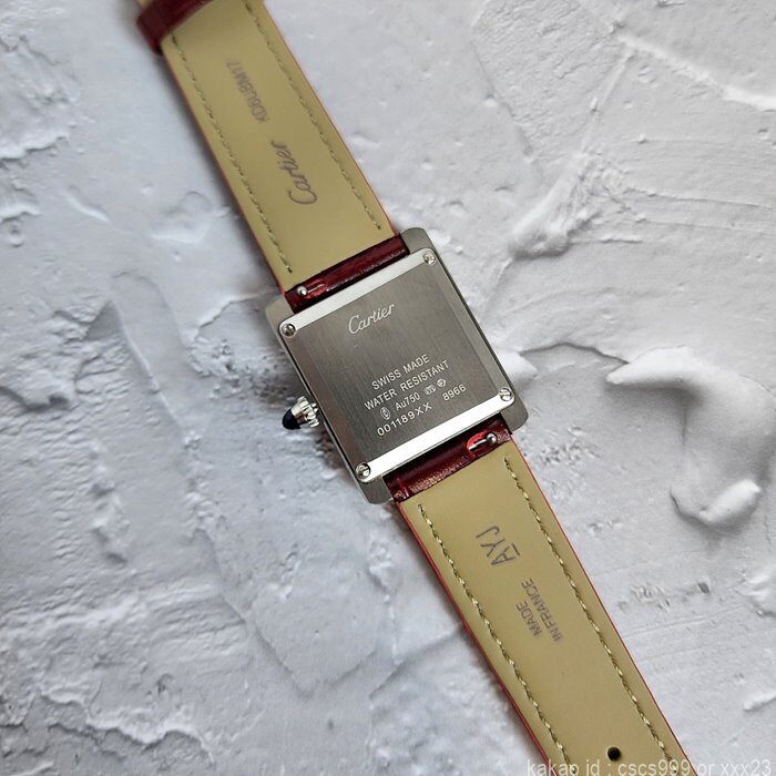까르띠에 탱크 루이 버건디 시계 레플리카 미러급 SA급 S급 고퀄리티 워치 [여성] 15