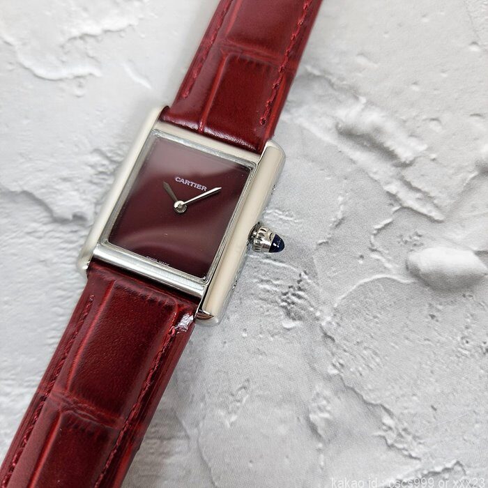 까르띠에 탱크 루이 버건디 시계 레플리카 미러급 SA급 S급 고퀄리티 워치 [여성] 19