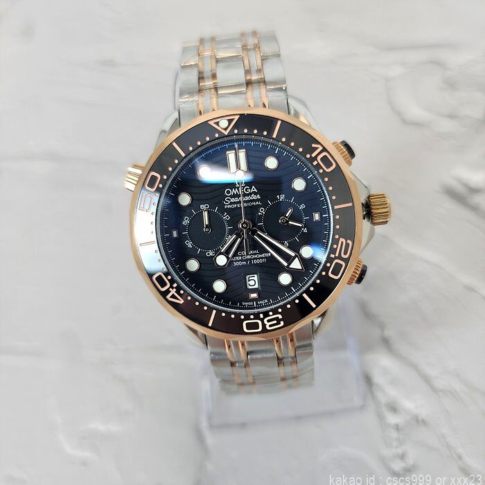 오메가 코엑시얼 씨마스터 다이버300M 블랙다이얼 로즈골드콤비 시계 레플리카 미러급 SA급 S급 고퀄리티 워치 3