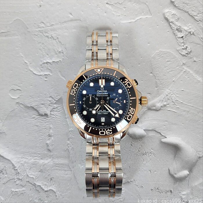 오메가 코엑시얼 씨마스터 다이버300M 블랙다이얼 로즈골드콤비 시계 레플리카 미러급 SA급 S급 고퀄리티 워치 13