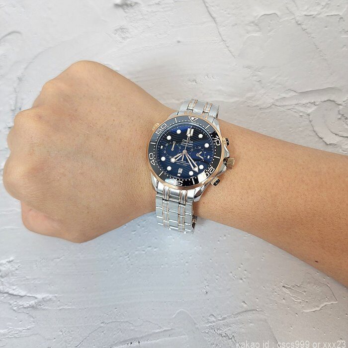 오메가 코엑시얼 씨마스터 다이버300M 블랙다이얼 로즈골드콤비 시계 레플리카 미러급 SA급 S급 고퀄리티 워치 18