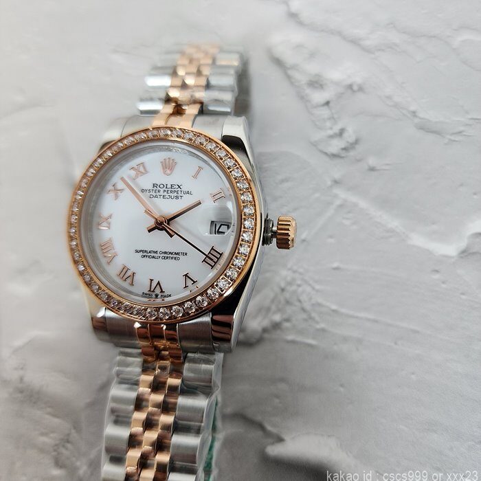 로렉스 데이저스트 화이트 로마 에버로즈골드콤비 다이아 31mm 시계 레플리카 미러급 SA급 S급 고퀄리티 롤렉스 워치 [여성] 15