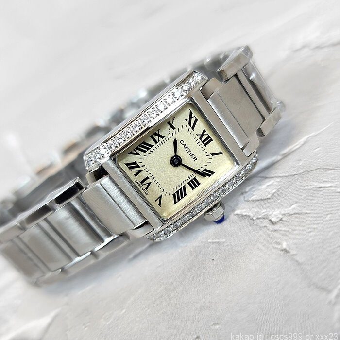 까르띠에 탱크 프랑세즈 워치 다이아세팅 시계 레플리카 미러급 SA급 S급 고퀄리티 워치 [여성] 8