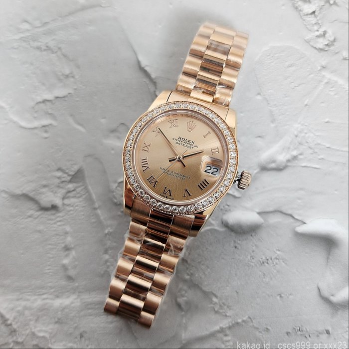 로렉스 데이저스트 에버로즈 로마 에버로즈골드 다이아 31mm 시계 레플리카 미러급 SA급 S급 고퀄리티 롤렉스 워치 [여성] 9