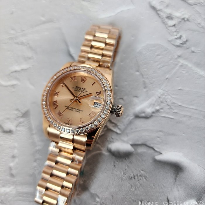 로렉스 데이저스트 에버로즈 로마 에버로즈골드 다이아 31mm 시계 레플리카 미러급 SA급 S급 고퀄리티 롤렉스 워치 [여성] 14