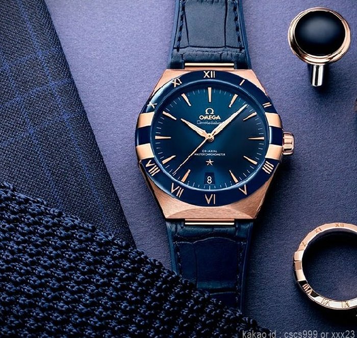 오메가 컨스틸레이션 코액시얼 마스터 블루다이얼 로즈골드 시계 레플리카 미러급 SA급 S급 고퀄리티 워치 2