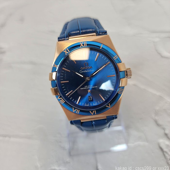 오메가 컨스틸레이션 코액시얼 마스터 블루다이얼 로즈골드 시계 레플리카 미러급 SA급 S급 고퀄리티 워치 4