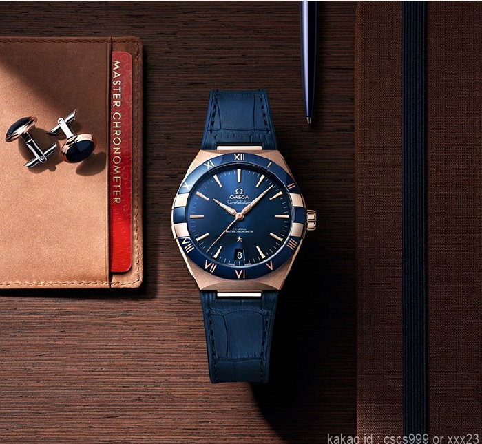 오메가 컨스틸레이션 코액시얼 마스터 블루다이얼 로즈골드 시계 레플리카 미러급 SA급 S급 고퀄리티 워치 9