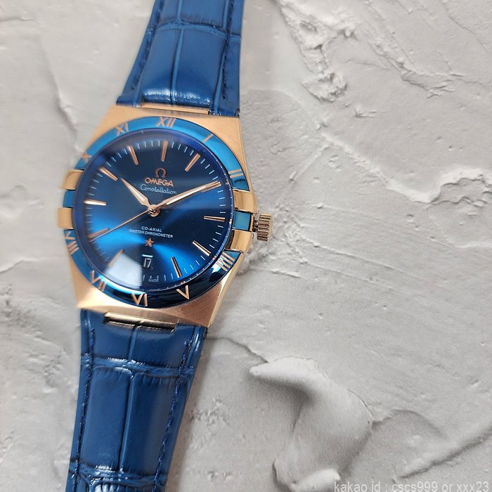 오메가 컨스틸레이션 코액시얼 마스터 블루다이얼 로즈골드 시계 레플리카 미러급 SA급 S급 고퀄리티 워치 19