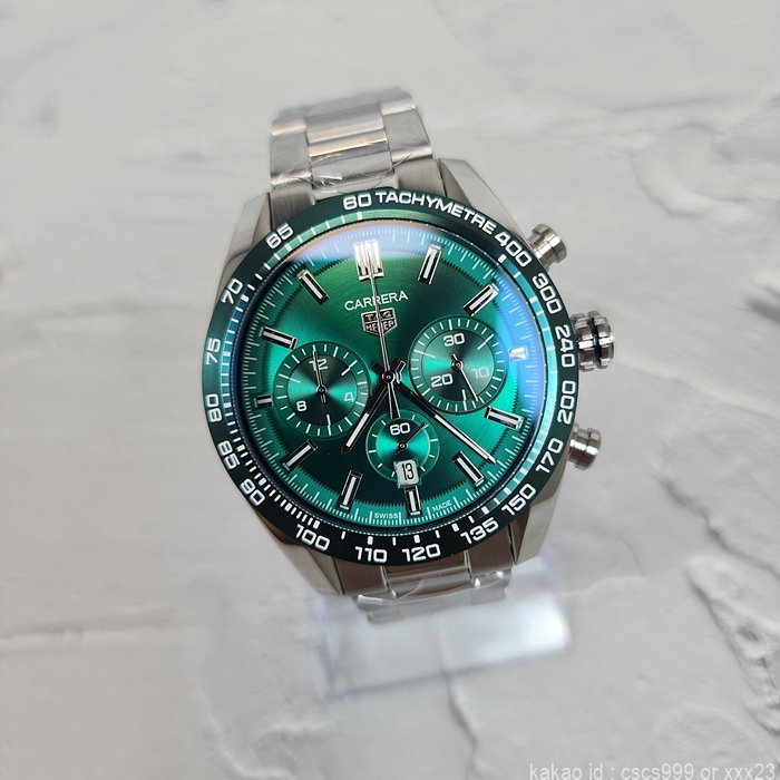 태그호이어 까레라 칼리브 02 스포츠 그린다이얼 시계 레플리카 미러급 SA급 S급 고퀄리티 워치 - best 3