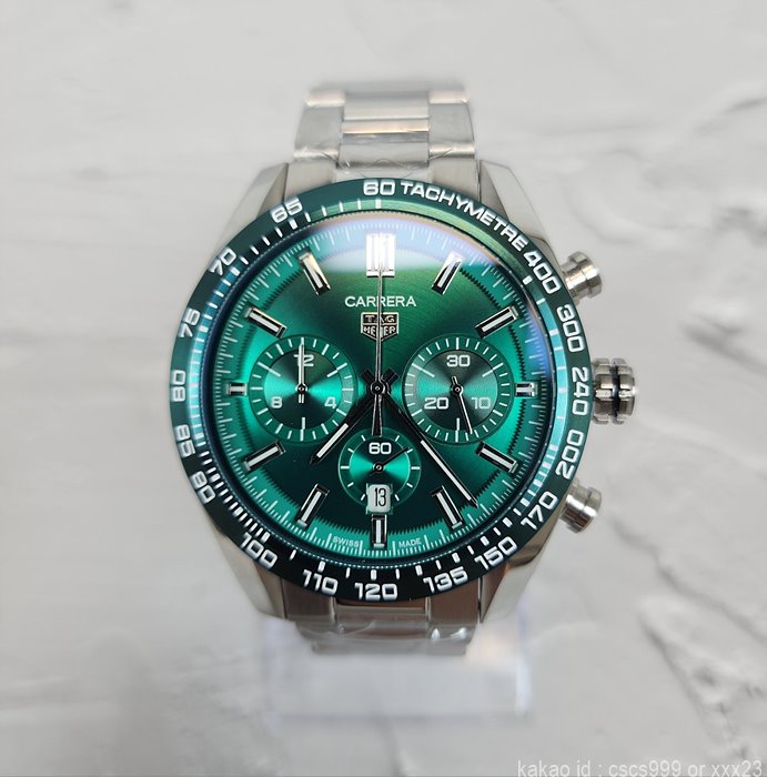 태그호이어 까레라 칼리브 02 스포츠 그린다이얼 시계 레플리카 미러급 SA급 S급 고퀄리티 워치 - best 6