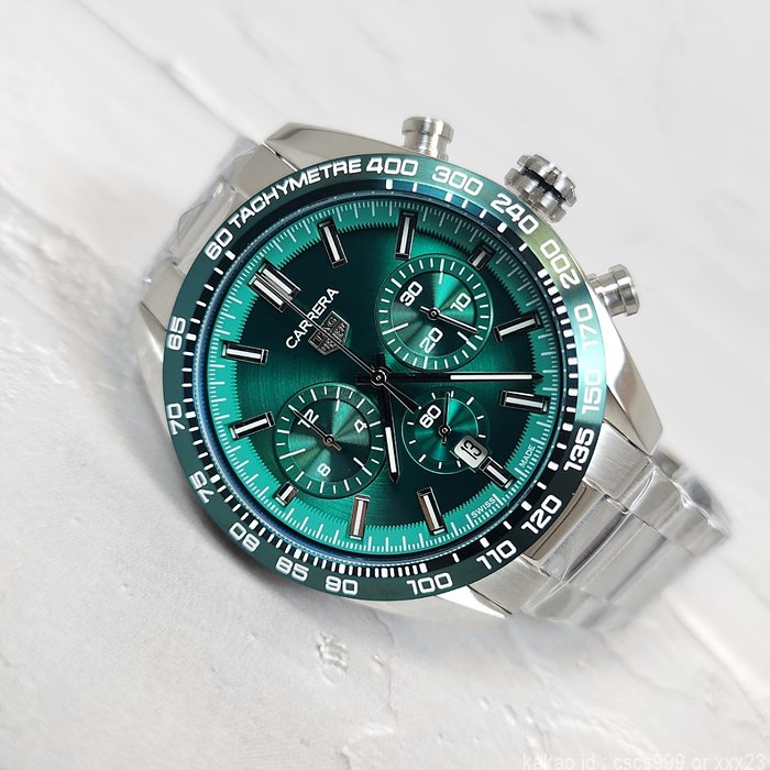 태그호이어 까레라 칼리브 02 스포츠 그린다이얼 시계 레플리카 미러급 SA급 S급 고퀄리티 워치 - best 8