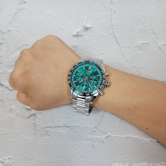 태그호이어 까레라 칼리브 02 스포츠 그린다이얼 시계 레플리카 미러급 SA급 S급 고퀄리티 워치 - best 16