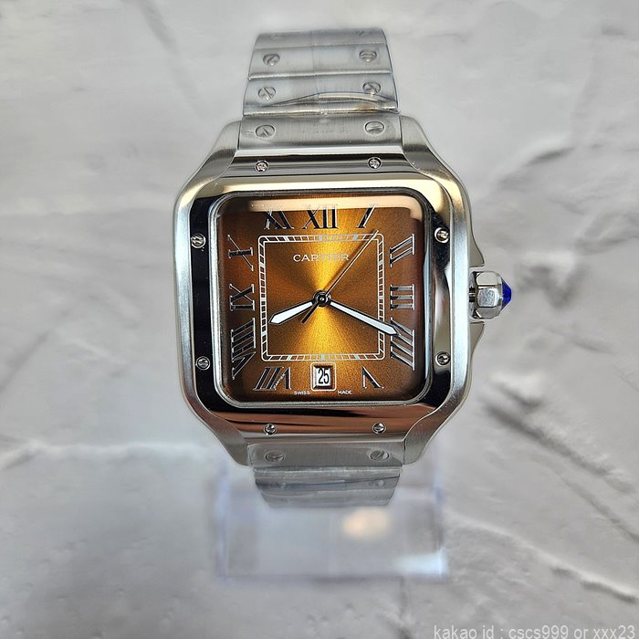 까르띠에 산토스 브라운다이얼 시계 레플리카 미러급 SA급 S급 고퀄리티 워치 5