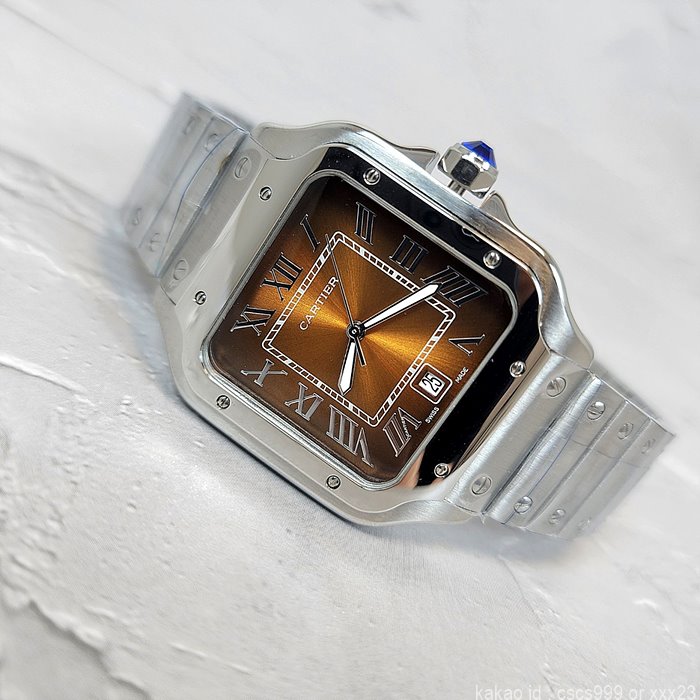 까르띠에 산토스 브라운다이얼 시계 레플리카 미러급 SA급 S급 고퀄리티 워치 8
