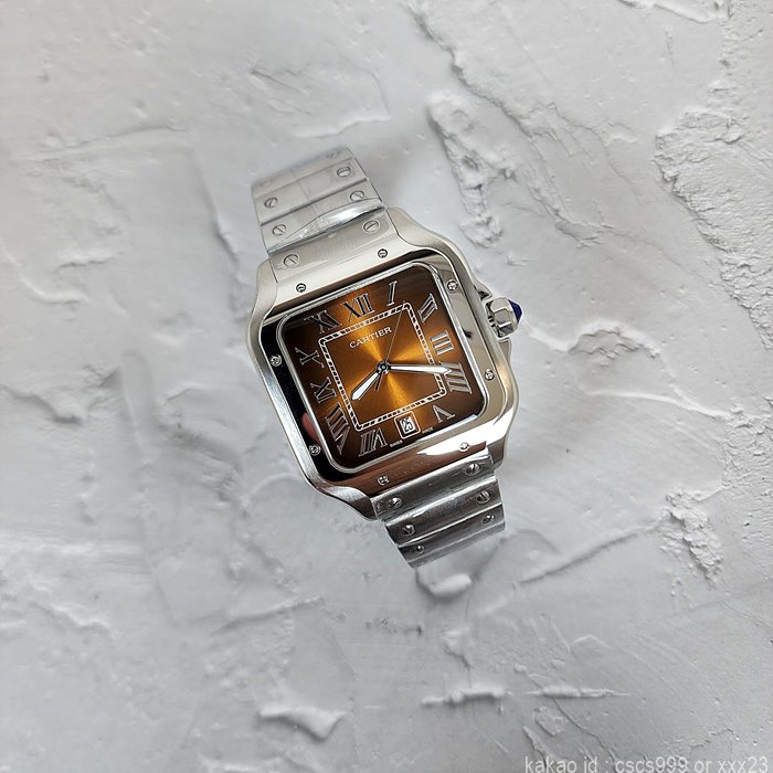 까르띠에 산토스 브라운다이얼 시계 레플리카 미러급 SA급 S급 고퀄리티 워치 10