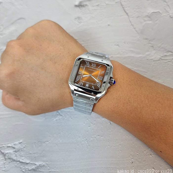 까르띠에 산토스 브라운다이얼 시계 레플리카 미러급 SA급 S급 고퀄리티 워치 16
