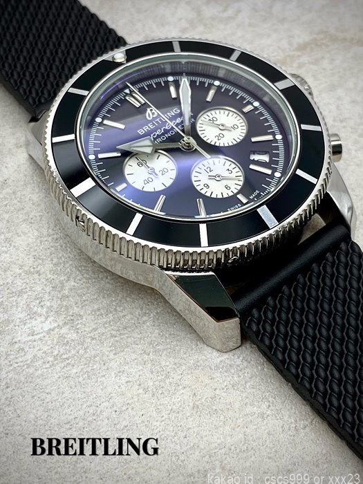 브라이틀링 슈퍼오션 크로노그래프 블랙화이트 콤비다이얼 시계 레플리카 미러급 SA급 S급 고퀄리티 워치 5