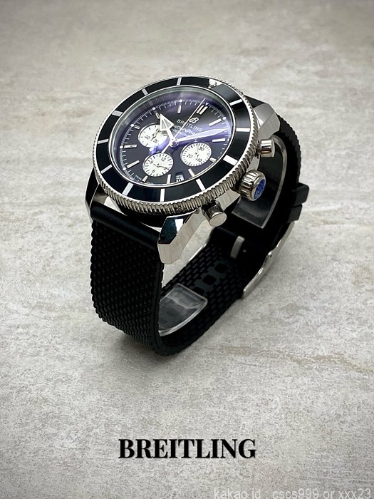 브라이틀링 슈퍼오션 크로노그래프 블랙화이트 콤비다이얼 시계 레플리카 미러급 SA급 S급 고퀄리티 워치 8