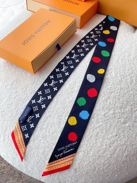 루이비통 레플리카 블랙 페인티드 도트 모노그램 BB 방도 스카프 M78485 7