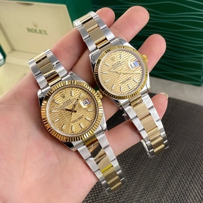 로렉스 데이져스트 41mm/36mm 오토매틱 ETA3235타입 남성용시계 18K 옐루골드 투톤 콤비 5열 904L 브레이슬릿 메탈줄 골드다이얼 시계 레플리카 미러급 SA급 S급 고퀄리티 워치 [남성]