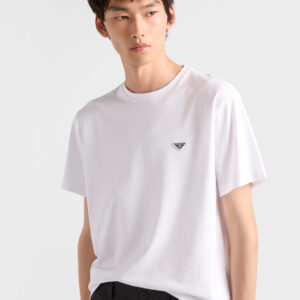 프라다 메탈 삼각로고 순색 반팔티 화이트 레플리카 미러급 SA급 S급 고퀄리티 하이엔드 최상급 의류 [남성여성공용]