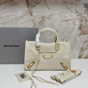 발렌시아가 르 시티 미디엄 백 골드 아이보리 샤이니 골드 장식 레플리카 미러급 SA급 S급 고퀄리티 최상급 하이엔드 가방 [여성]