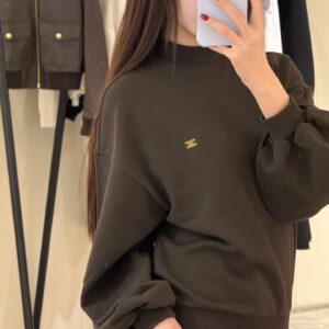 셀린느 루즈핏 로고 자수 순색 맨투맨 브라운 레플리카 미러급 SA급 S급 고퀄리티 하이엔드 최상급 의류 [여성]