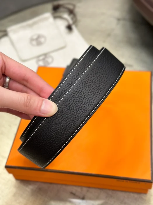 에르메스 H버클 양면 가죽 벨트 3.8cm 블랙 레플리카 미러급 SA급 S급 고퀄리티  [남성] - best 2