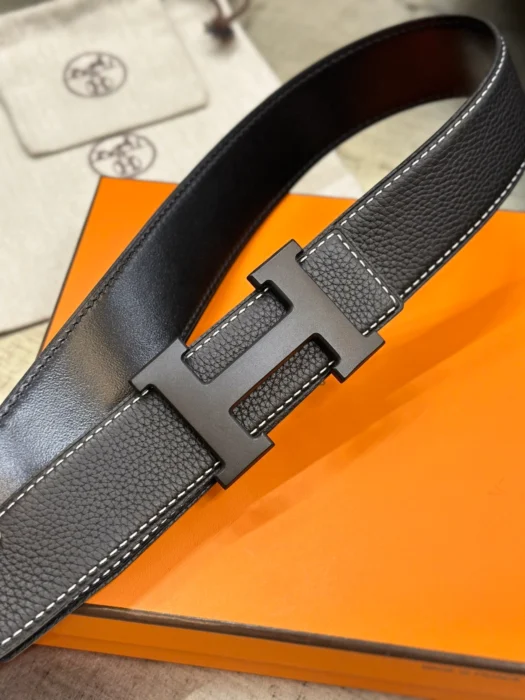 에르메스 H버클 양면 가죽 벨트 3.8cm 블랙 레플리카 미러급 SA급 S급 고퀄리티  [남성] - best 7