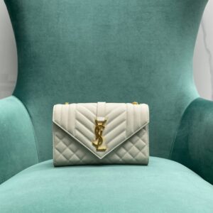 생로랑 그랑 드 뿌드르 퀼팅 가죽 ENVELOPE 스몰 600195 화이트 레플리카 미러급 SA급 S급 고퀄리티 최상급 하이엔드 가방 [여성]