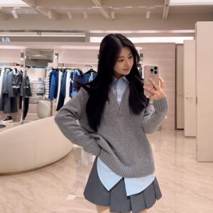 ANN ANDELMAN 페이크 레이어링 후드니트 그레이 레플리카 미러급 SA급 S급 고퀄리티 하이엔드 최상급 의류 [여성]