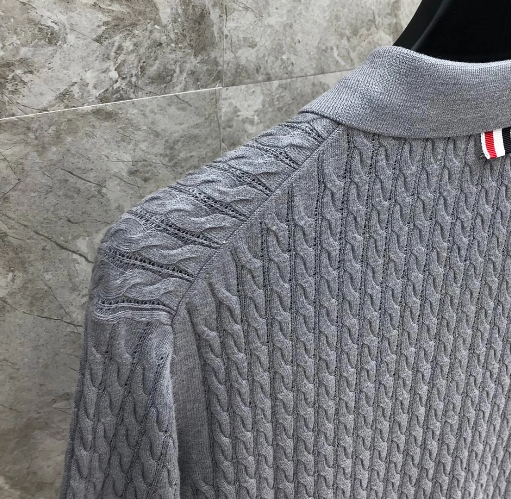 톰브라운 코튼 사선 케이블 니트 숏슬리브 폴로 반팔티 레플리카 미러급 SA급 S급 고퀄리티 카라티 최상급 하이엔드 - best [남성] 17