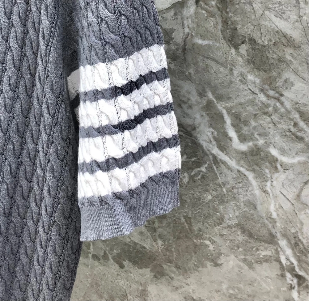 톰브라운 코튼 사선 케이블 니트 숏슬리브 폴로 반팔티 레플리카 미러급 SA급 S급 고퀄리티 카라티 최상급 하이엔드 - best [남성] 19