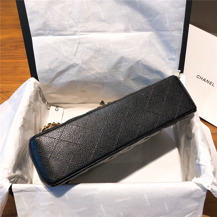 샤넬 레플리카 클래식 캐비어 플랩백 블랙 금,은장 7